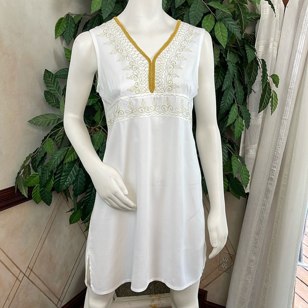 METALLIC GOLD THREAD SWIM COVERUP